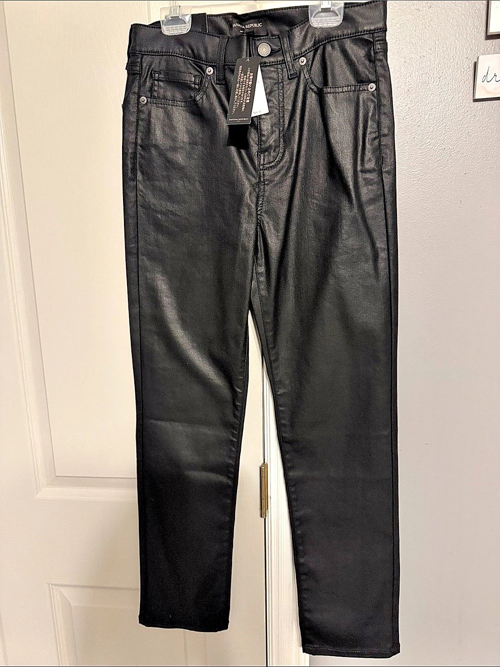 Banana Republic High-Rise Slim Through Hip and Thigh Ankle Length Pants Black